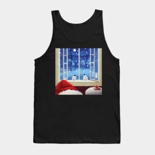 Christmas Penguins and Coffee Please Santa Is Coming Tank Top